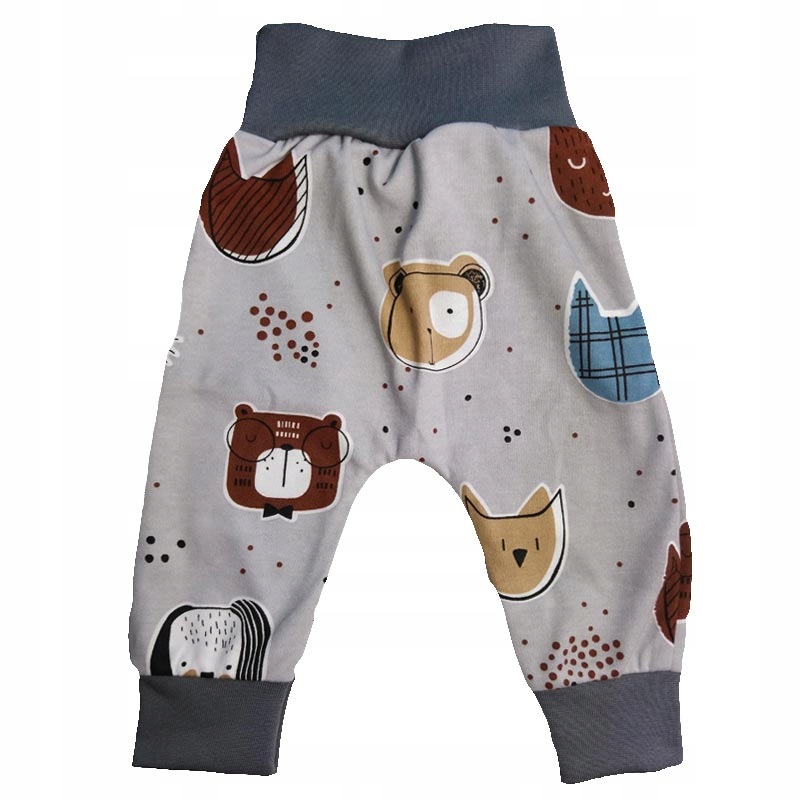 

Spodnie dla noworodka 62 fason baggy koty i psy