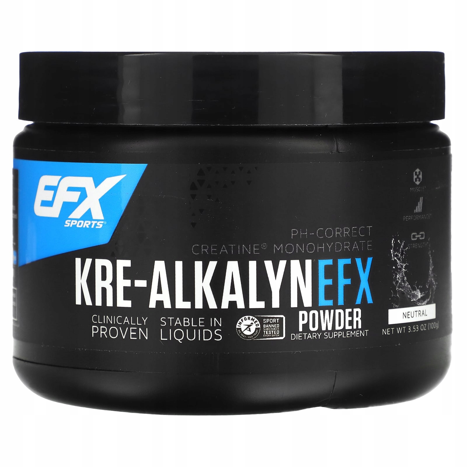 Efx Sports, Monohydrát kreatinu pH-Correct, Kre-Alkalyn Efx v prášku, neu