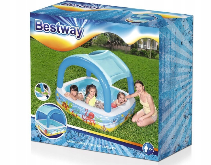 Basenik dla dzieci z daszkiem 140 x 114 cm Bestway Kształt inny
