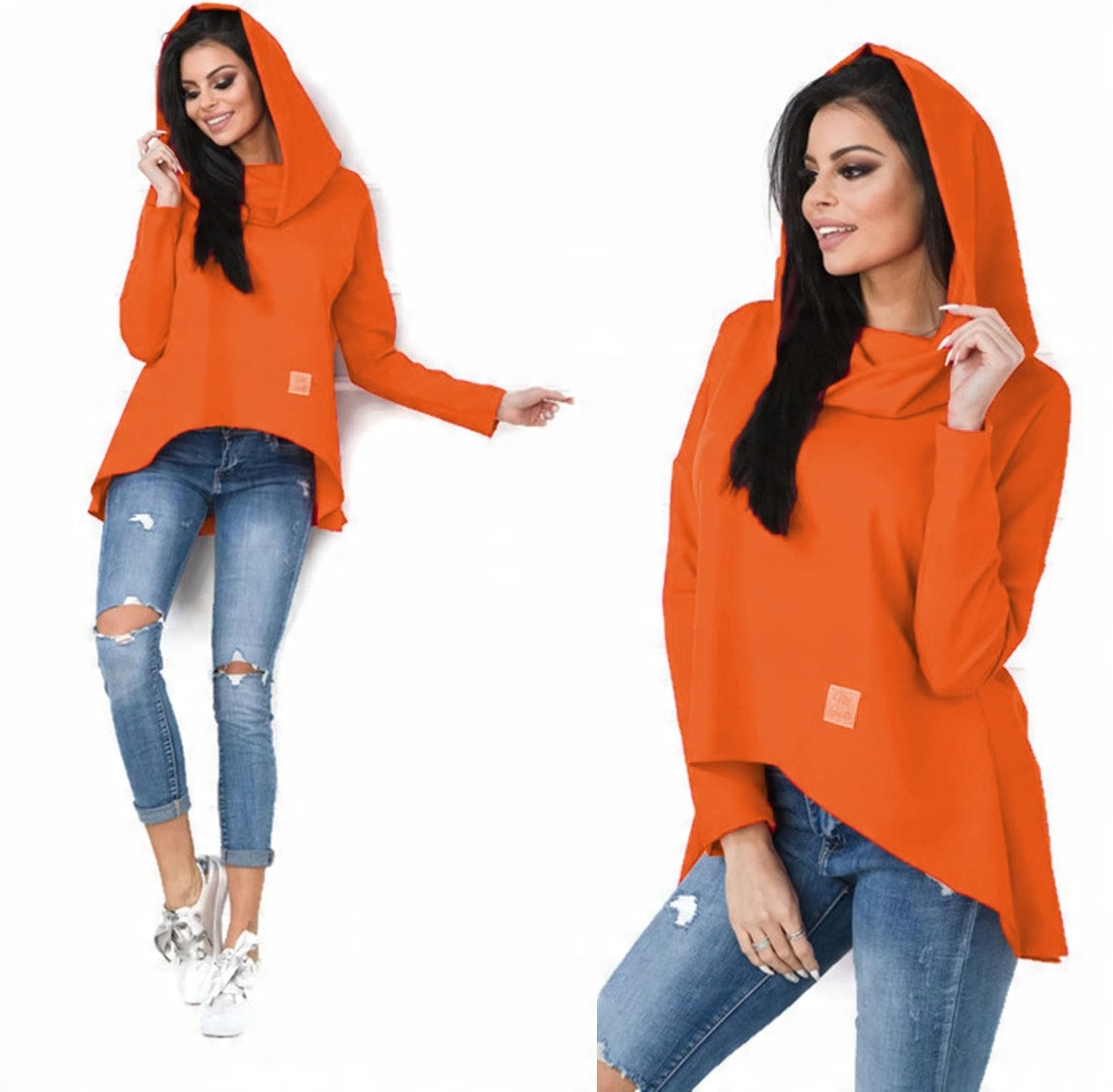 

Asymetryczna Tunika Bluza Sukienka Komin Kaptur S
