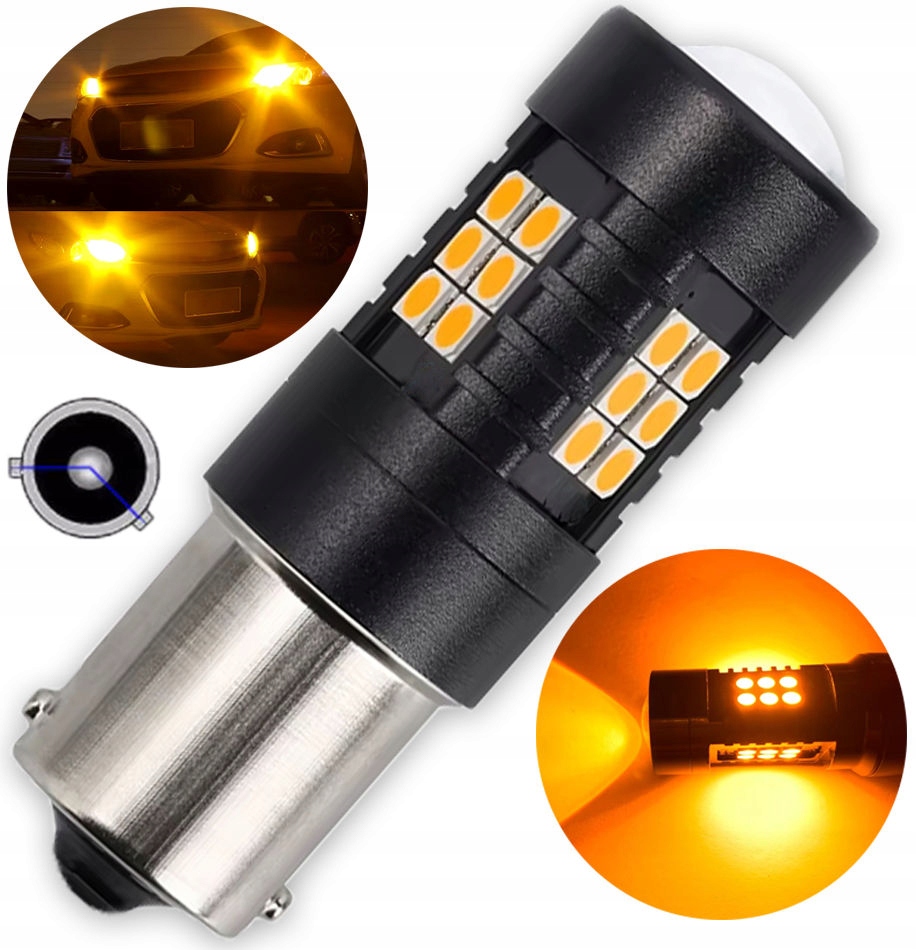 Żarówka 30 Led 1156 BAU15S PY21W Pomarańczowa Kierunkowskaz
