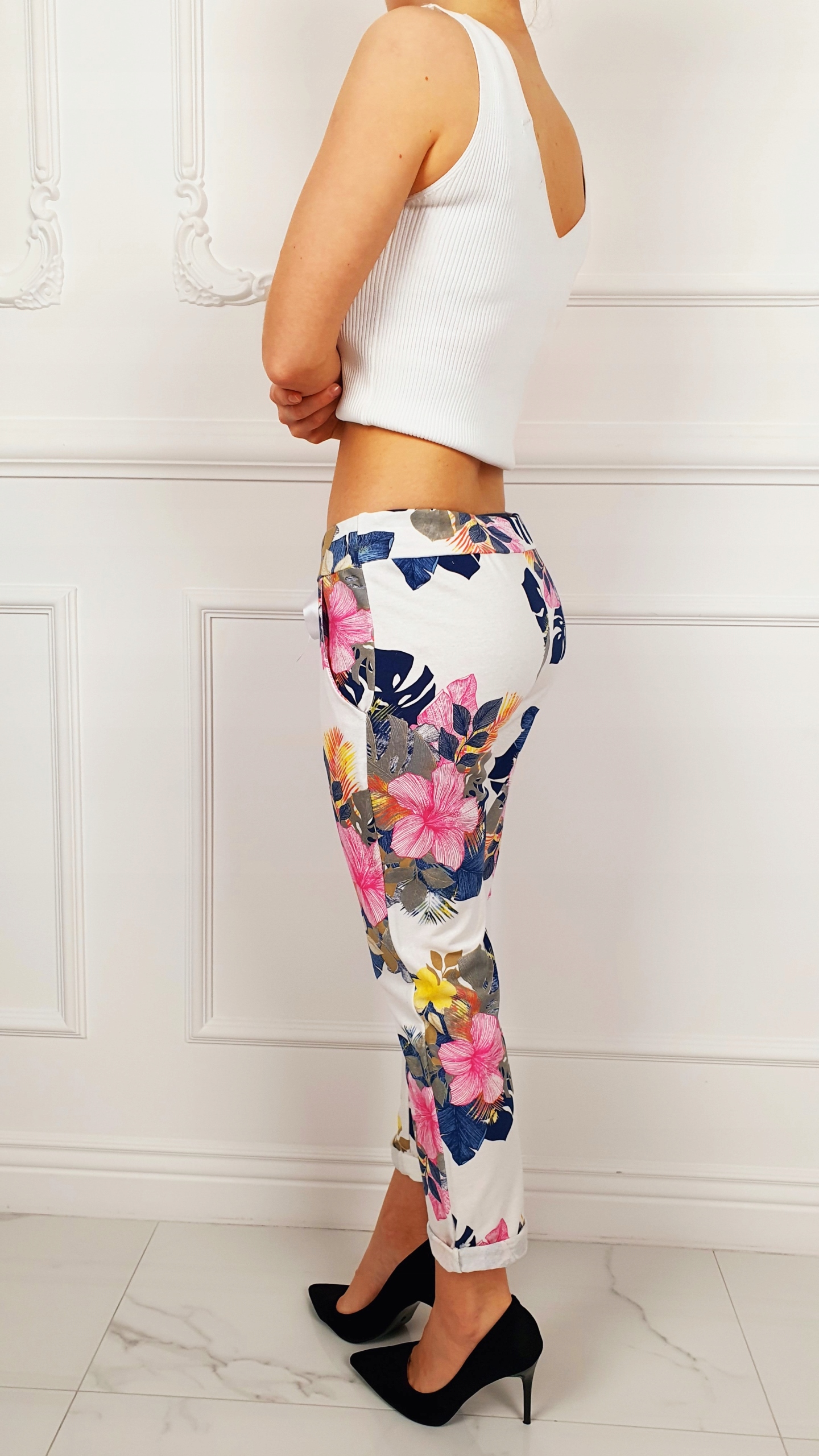 # SPODNIE Damskie DRESOWE Wygodne Bawełniane WZORY Wzór dominujący inny wzór