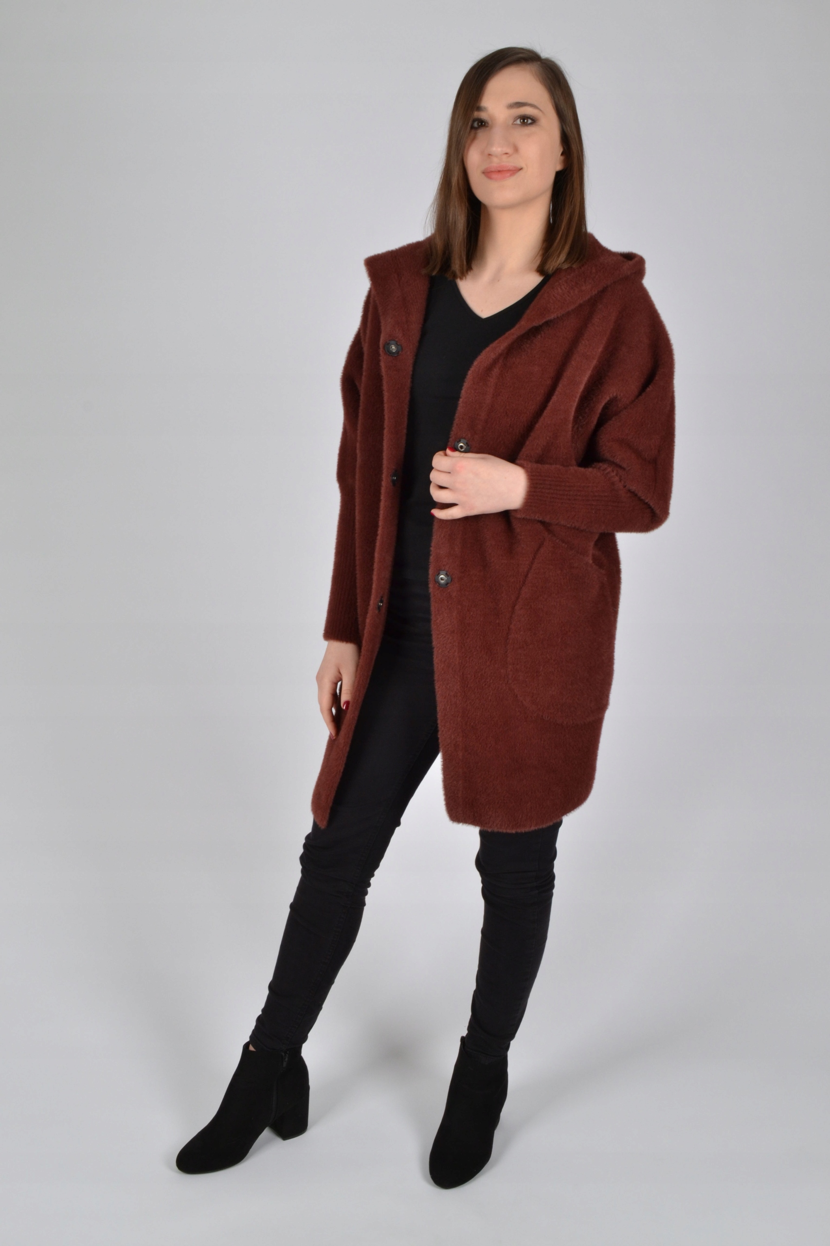 Płaszczyk damski kurtka z kapturem ALPAKA oversize Marka bez marki