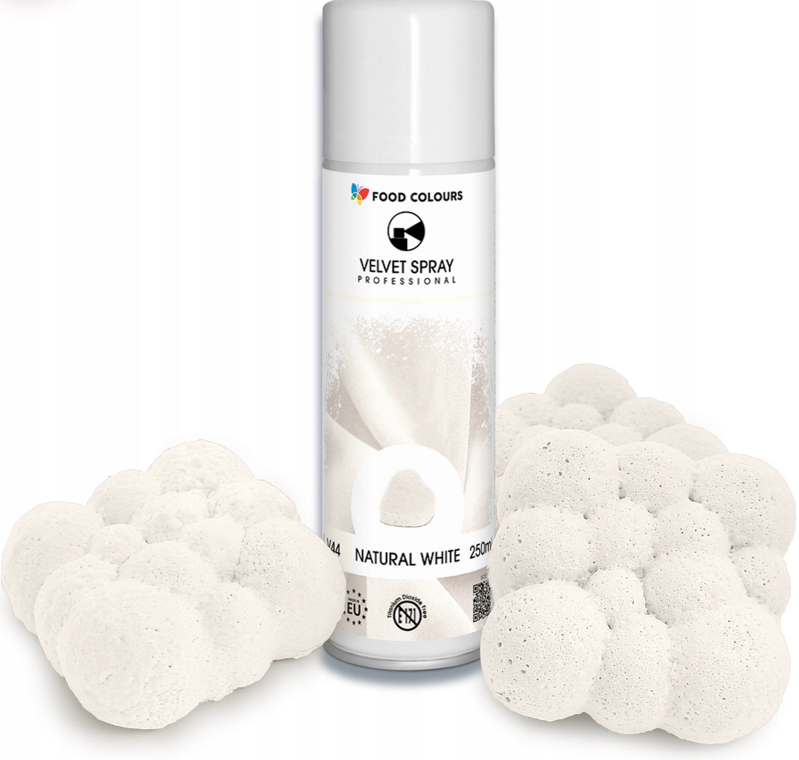 Levně Potravinářský Semiš Ve Spreji jedlý Bílý 250 ml dorty monoporce Food Colours