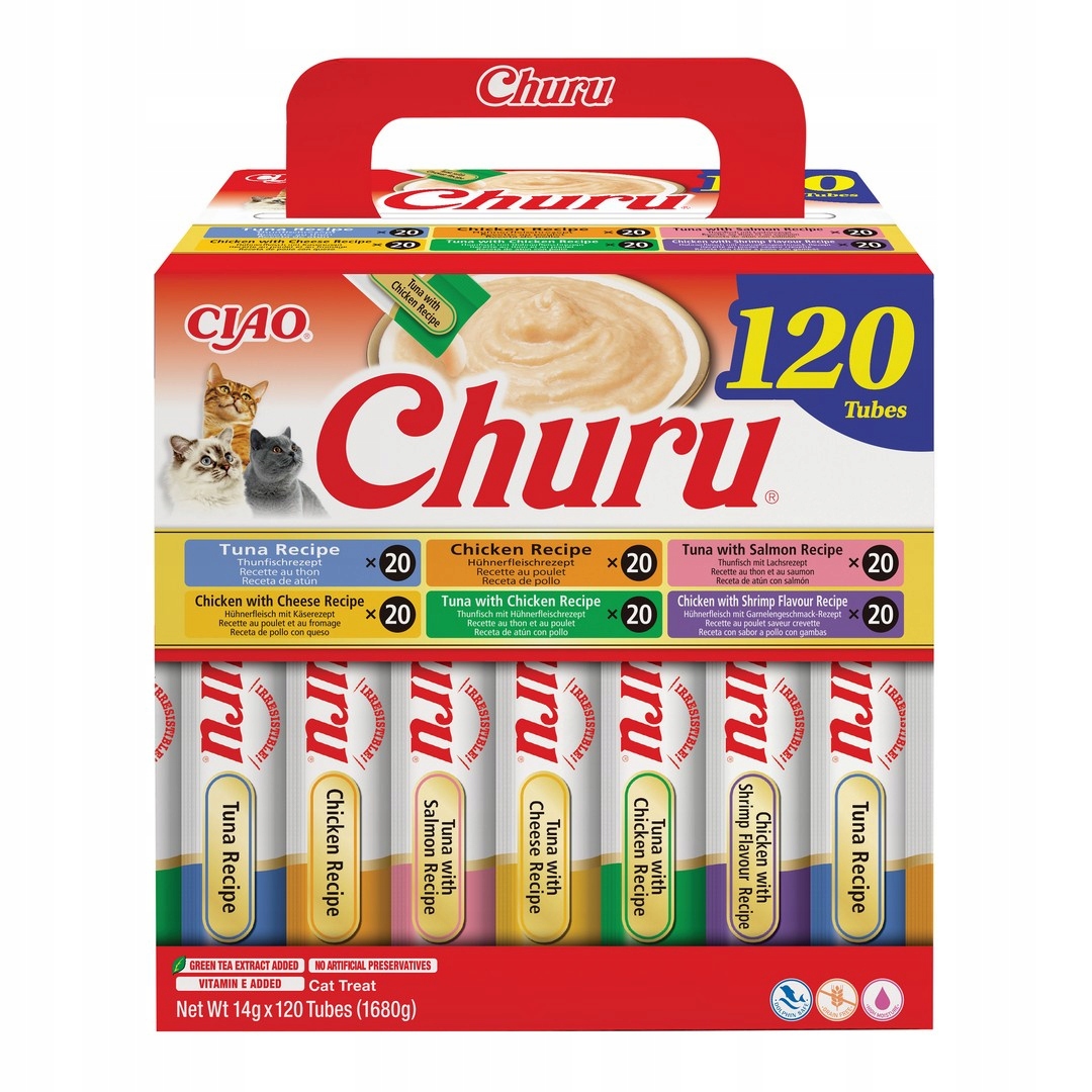 Levně Inaba Cat Churu 120P Chicken&tune 120x14g pasta pro kočky kuřecí a tuňákový