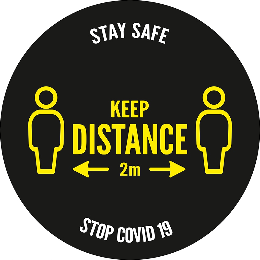 Keep distance. 5 m. Keep your social distance. Keep your distance. Keep your distance.