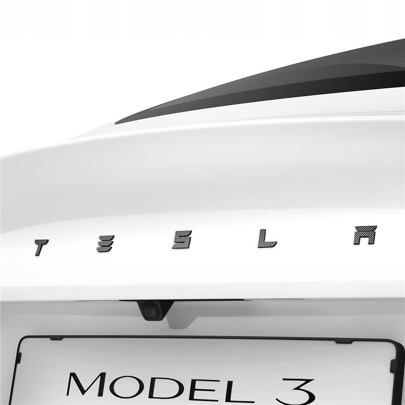 Spigen Sada Nálepek Zadního Loga Pro Tesla Model 3 2024 Full Cover Carbon