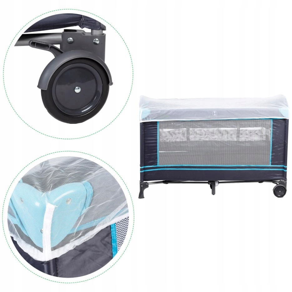 ŁÓŻECZKO TURYSTYCZNE Z MOSKITIERĄ NIEBIESKIE Kolor odcienie niebieskiego