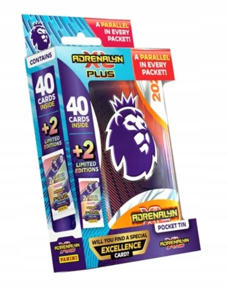 Premier League Plus 2025 mini Puszka 5 saszetek 40 kart 2 Limited