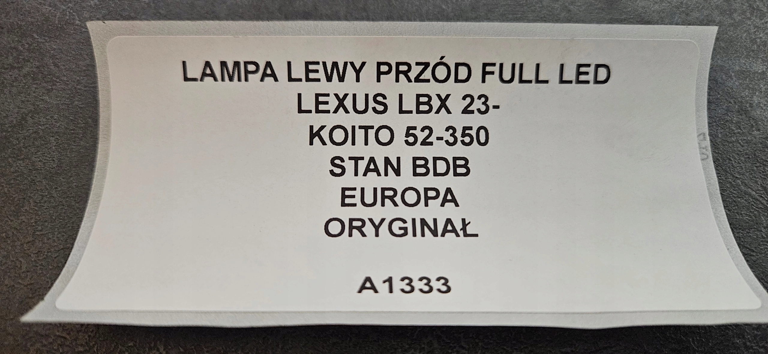 light left front FULL LED LEXUS LBX 23- original KOITO 52-350