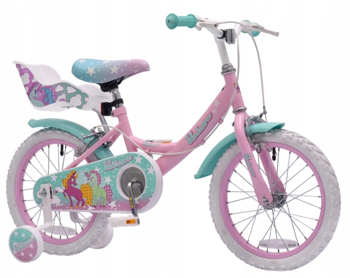 Rower dziecięcy Verve Unicorn 16" z fotelikiem dla lalki