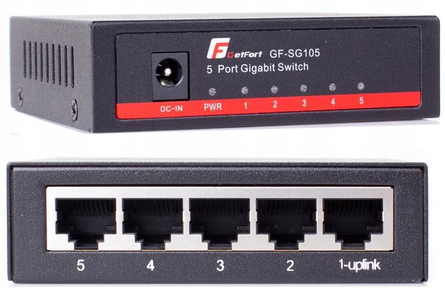 Switch Getfort SG105 (5 x Gigabit Eth)