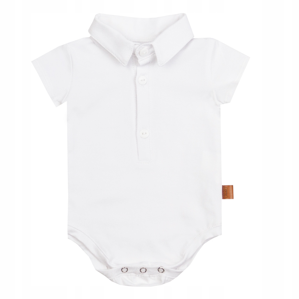 

Eleganckie body koszulowe krótki rękaw 56/62 białe