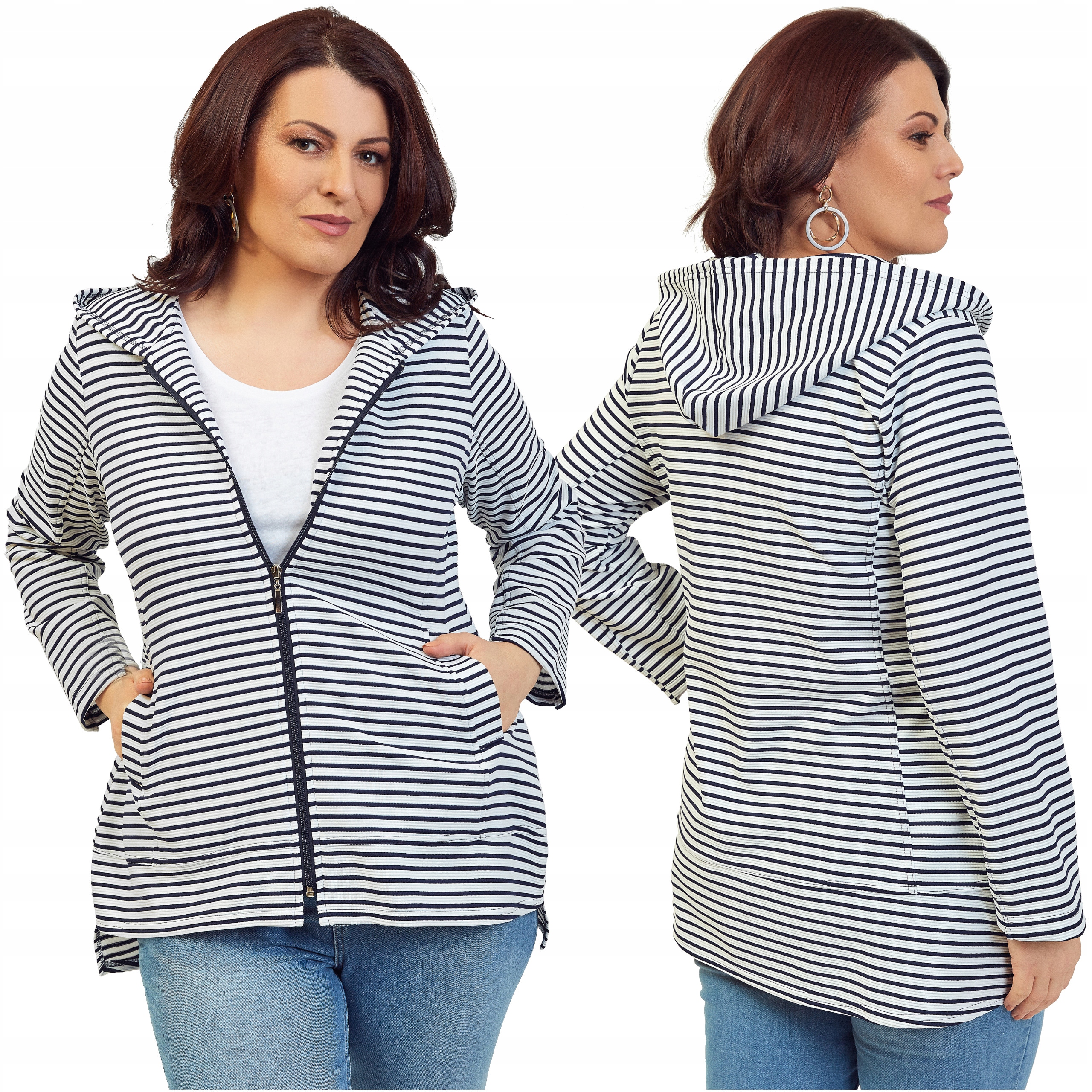 Mikina s kapucí s kapucí, velká velikost, plus size