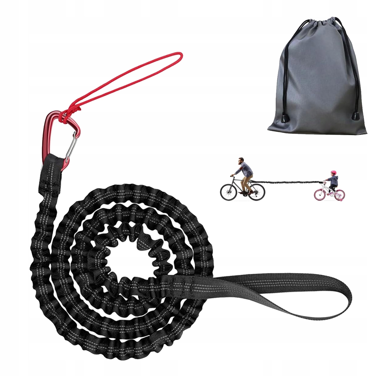 LINA DO HOLOWANIA ROWERU LINKA MOCNA 3M DLA DZIECI DOROSŁYCH