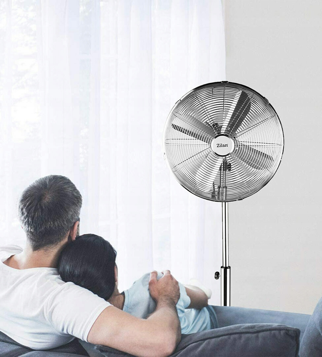 WENTYLATOR PODŁOGOWY STAL CHROM 50W, 40CM Kod producenta ZLN1112