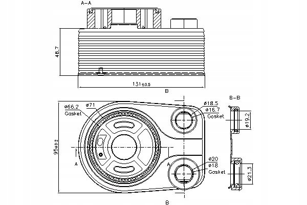 NISSENS CHŁODNICA OLEJU SILNIKOWEGO (Z ELEMENTAMI