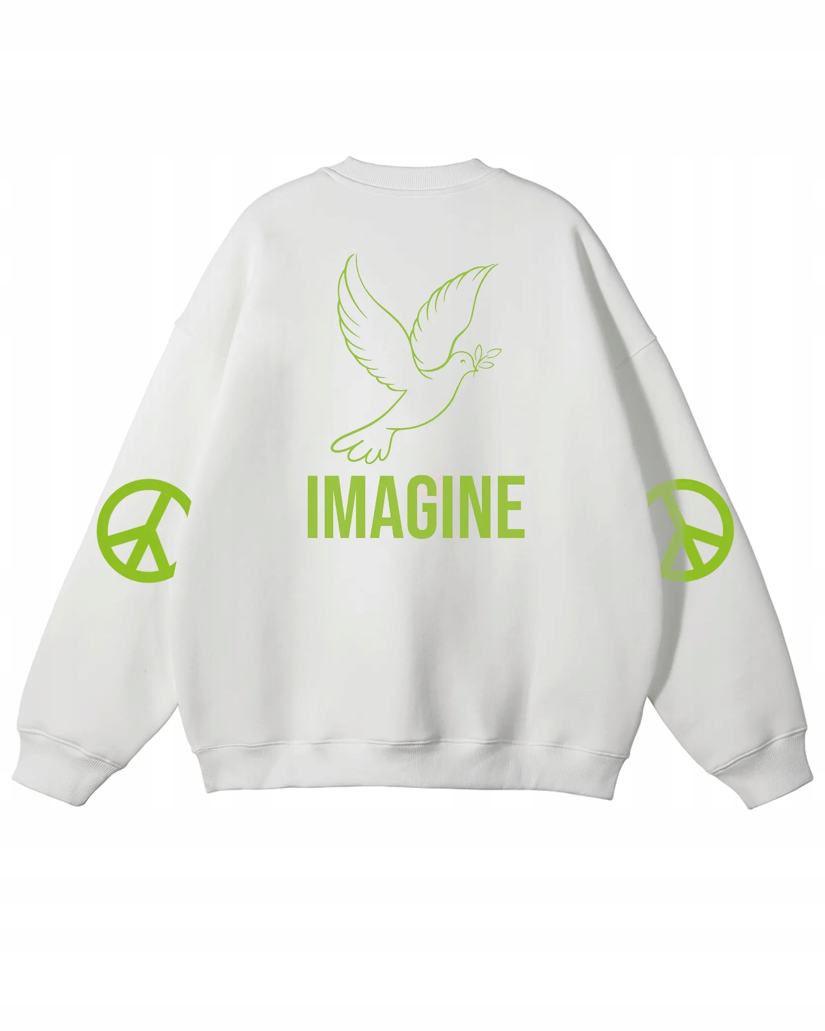 Oversize mikina Imagine s holubem 100% Bavlna Streetwear Bílá XXL