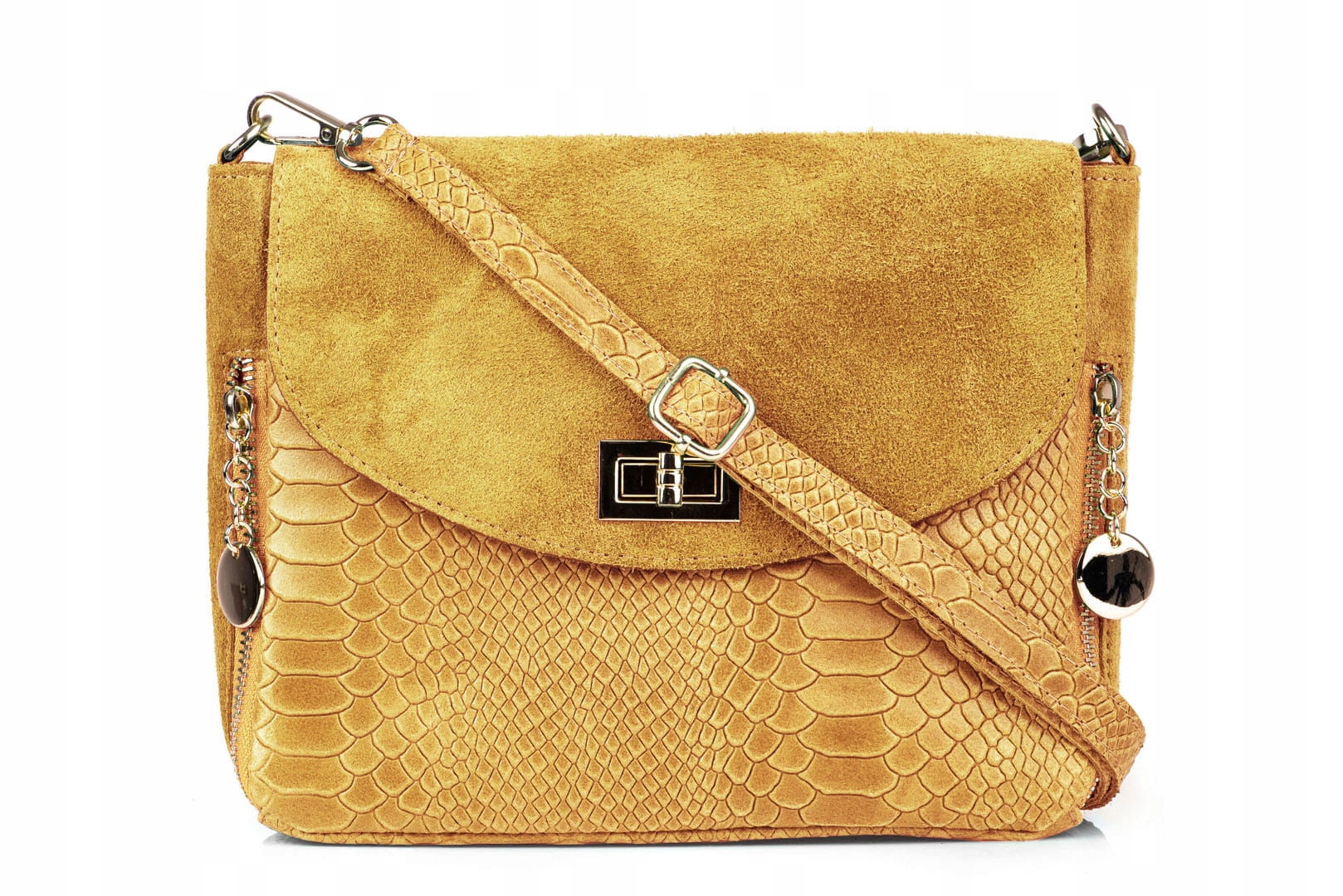 Dámská kožená kabelka Vera Pelle Buccia Szafran