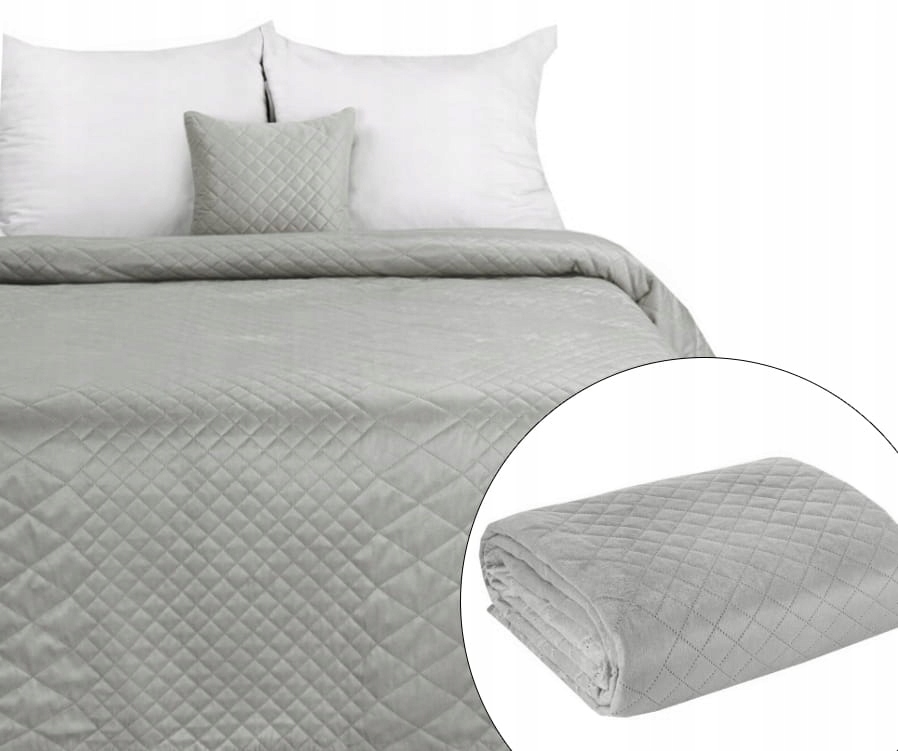 

Narzuta Velvet Welur Pikowana 170X210 CM Srebrna