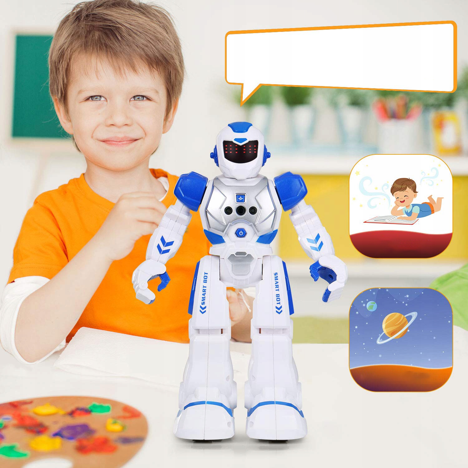 ROBOT ZDALNIE STEROWANY PROGRAMOWANY INTERAKTYWNY Waga produktu z opakowaniem jednostkowym 0.64 kg