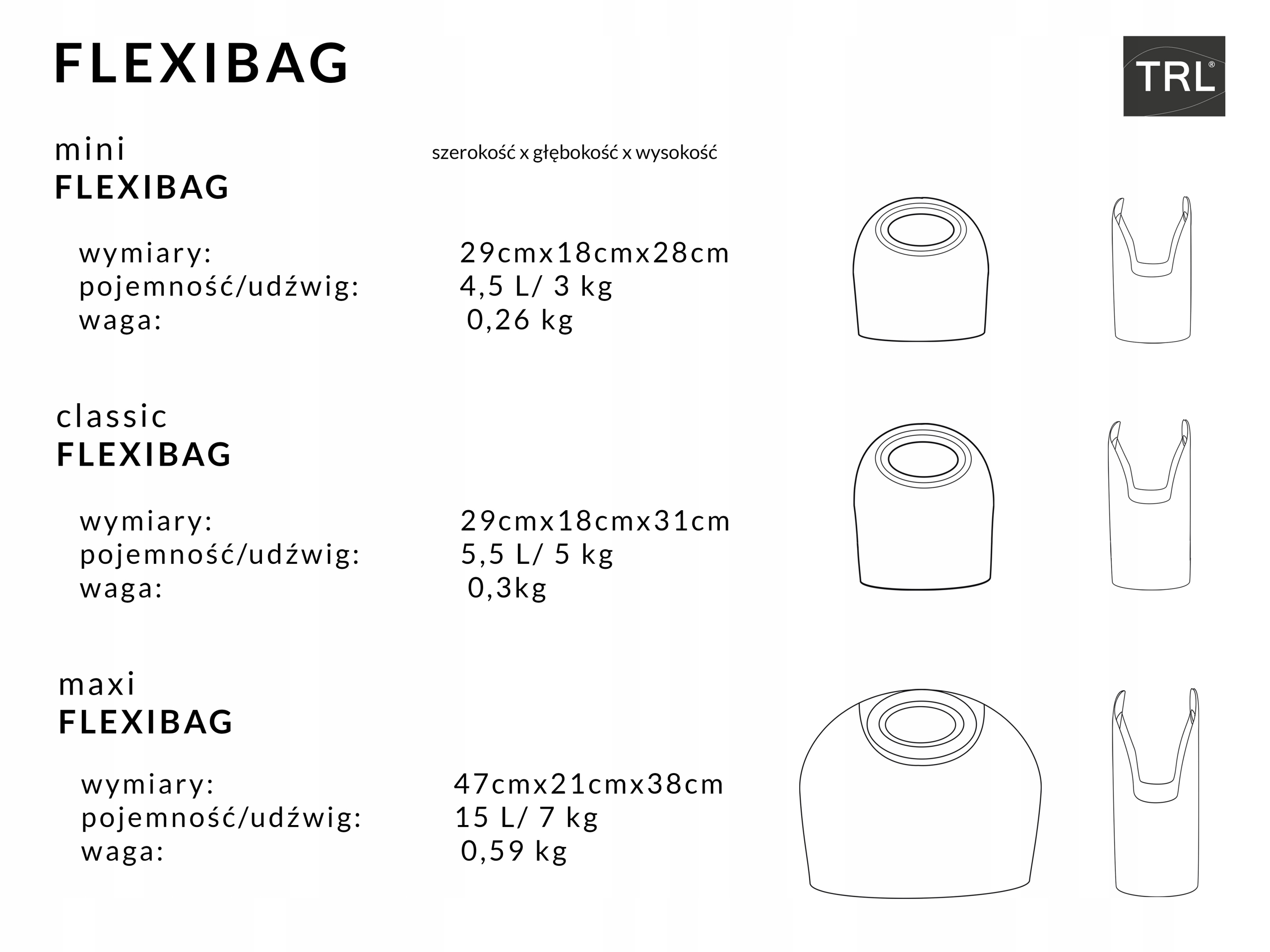 Koszyk torebka sklepowa MINI Flexibag 4,5L szara Rodzaj inny