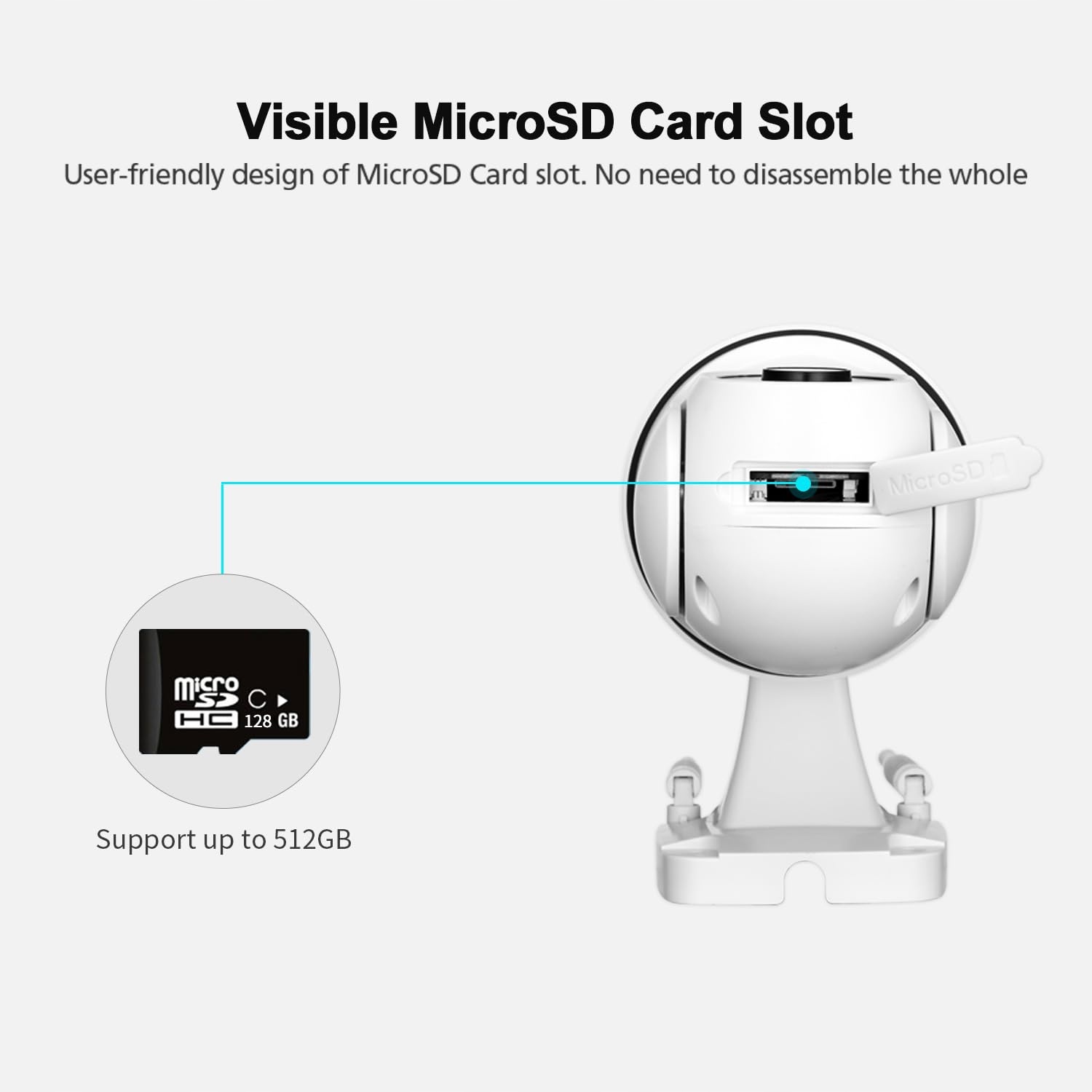 SRISHOME Kamera Zewnętrzna 1080P WiFi PTZ IP66 Nocna Dwukierunkowa Audio — miniatura 9
