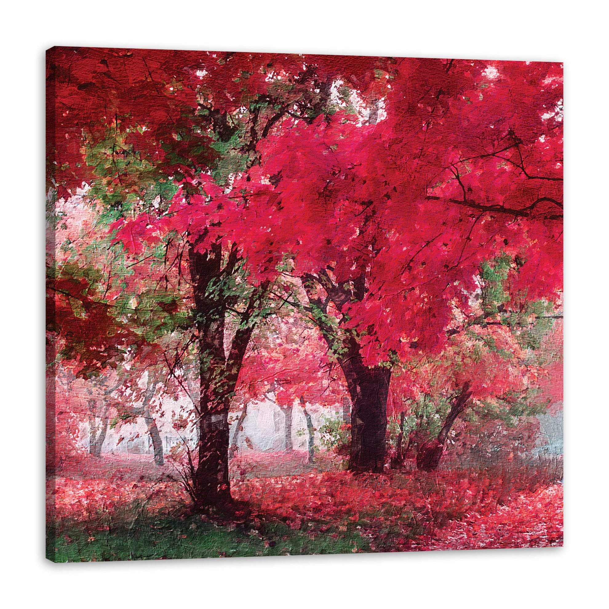 Obraz na plátně Růžové Listy Stromy Umění 80x80 cm Ideální jako dárek