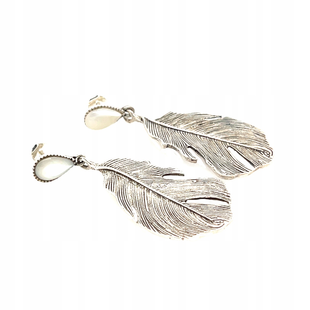 Stříbrné závěsné peří s perleťovou hmotou