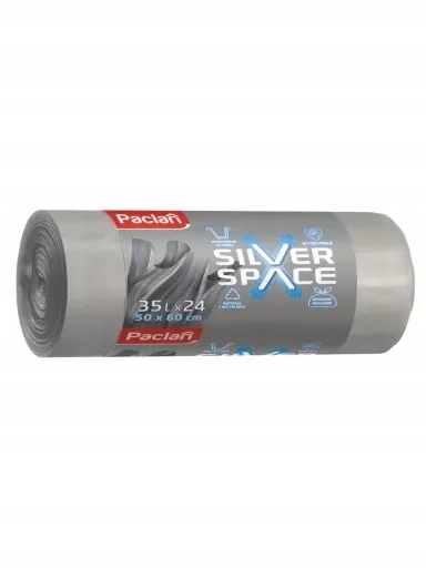 Levně 13X Sáčky s páskou 35L 24 ks Paclan Silver Space stříbrné