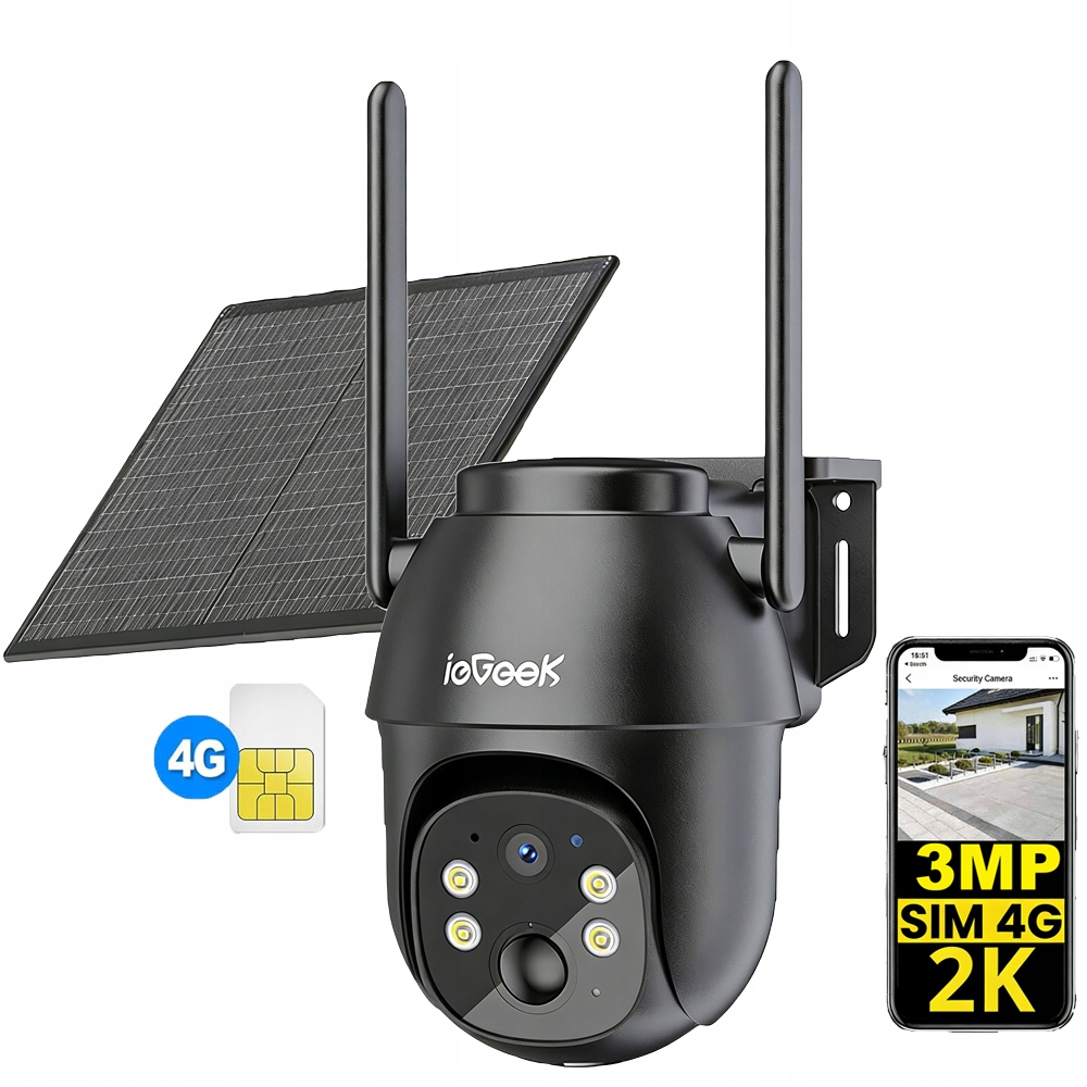 venkovní kamera 3MP 4G Lte venkovní otočná 4xZoom pro monitorování domácnosti