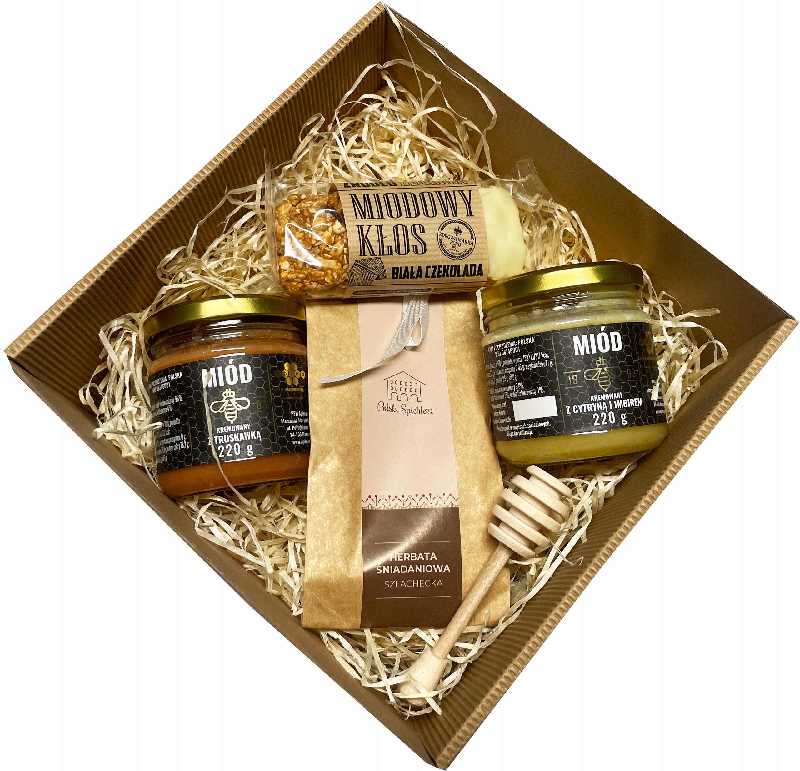 Levně Dárkový koš Box sada čaj med dárek