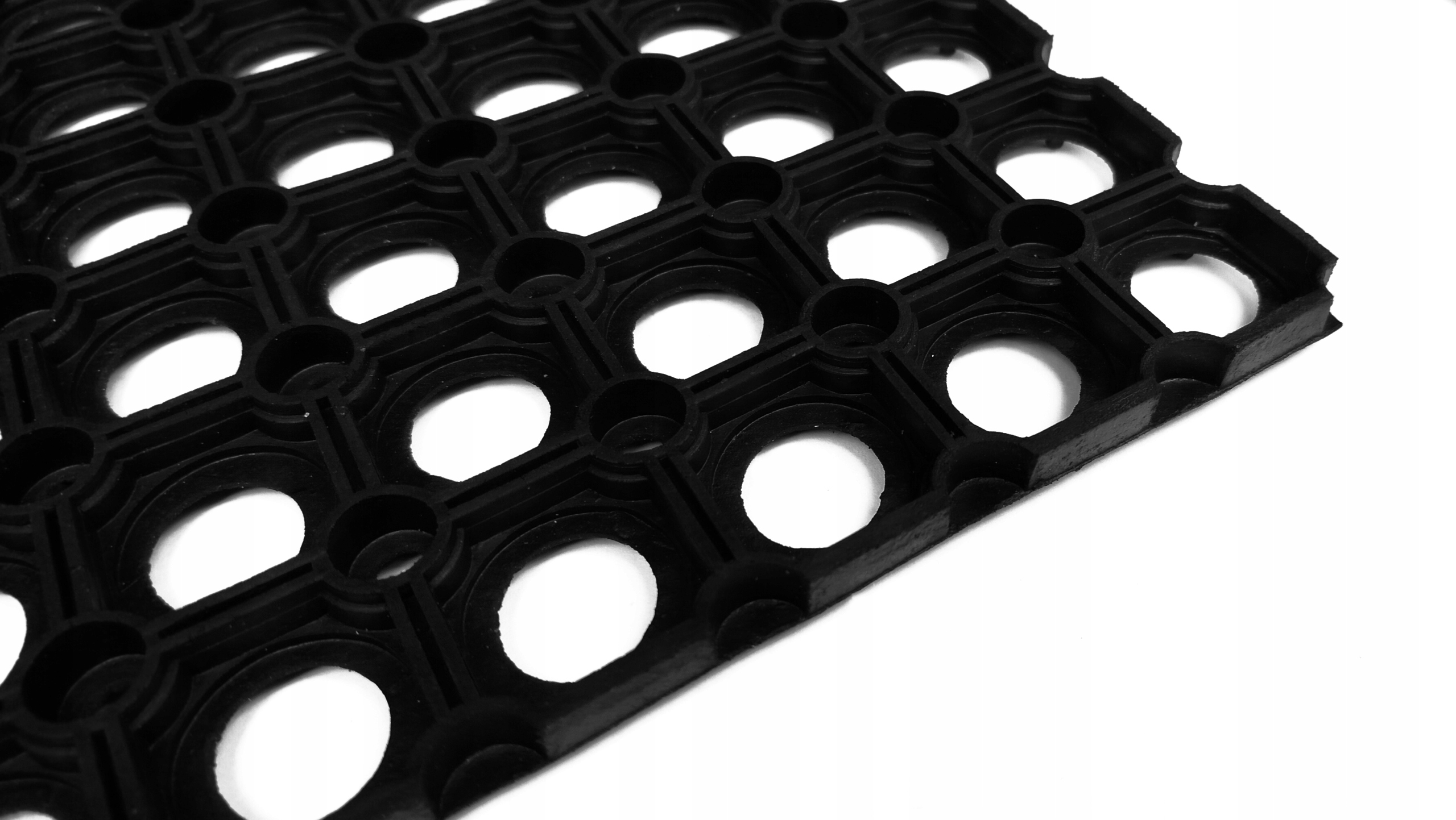 WYCIERACZKA WEJŚCIOWA ZEWNĘTRZNA GUMOWA MASYWNA CZARNA AŻUROWA POD DRZWI Długość 60 cm