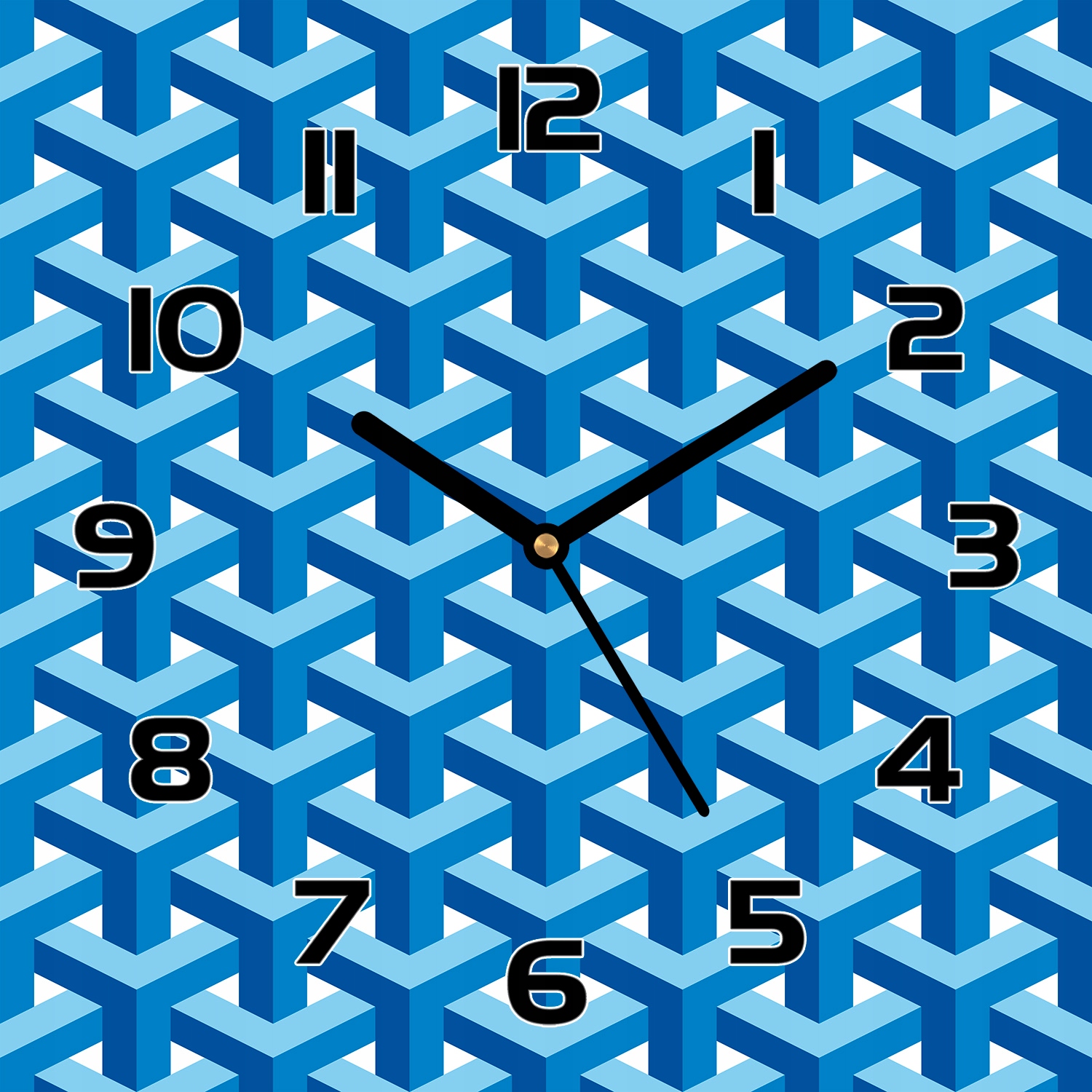 

Cichy zegar szklany Trójwymiarowa grafika 30x30 cm