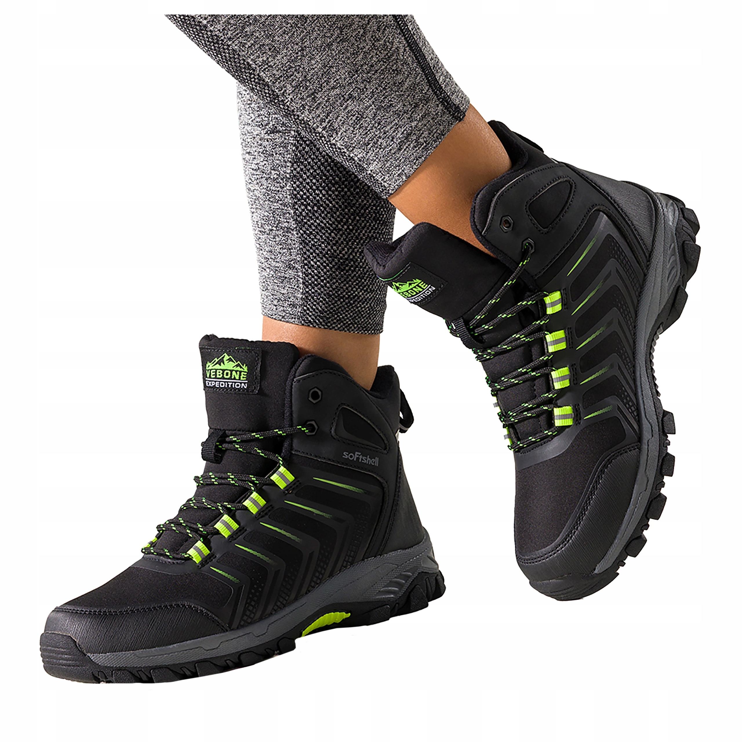 Trekové Boty Černé Dámské Sportovní Pohodlné Softshell Šněrovací vel. 39