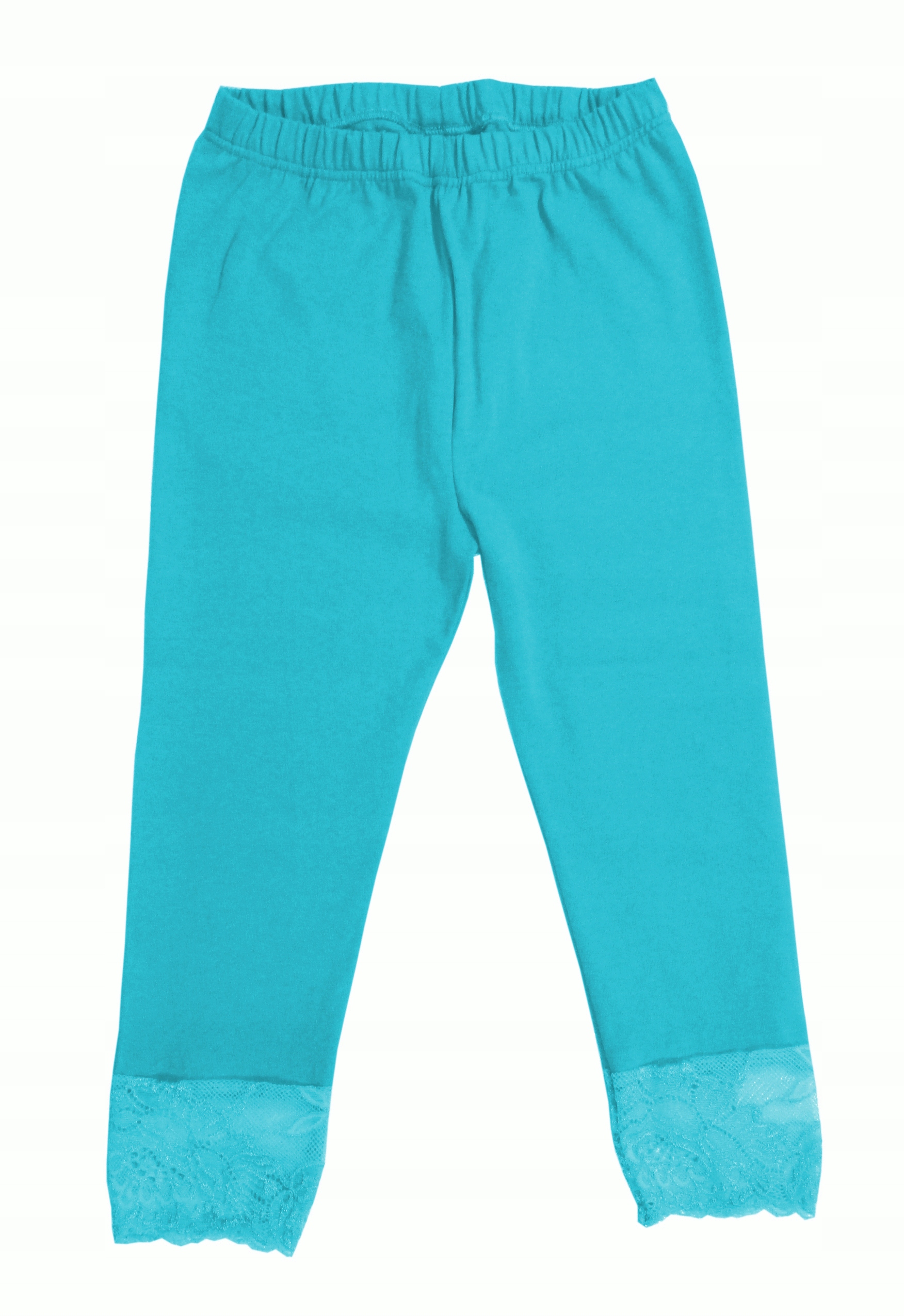 

Legginsy getry 3/4 z koronką bawełniane 134 turkus