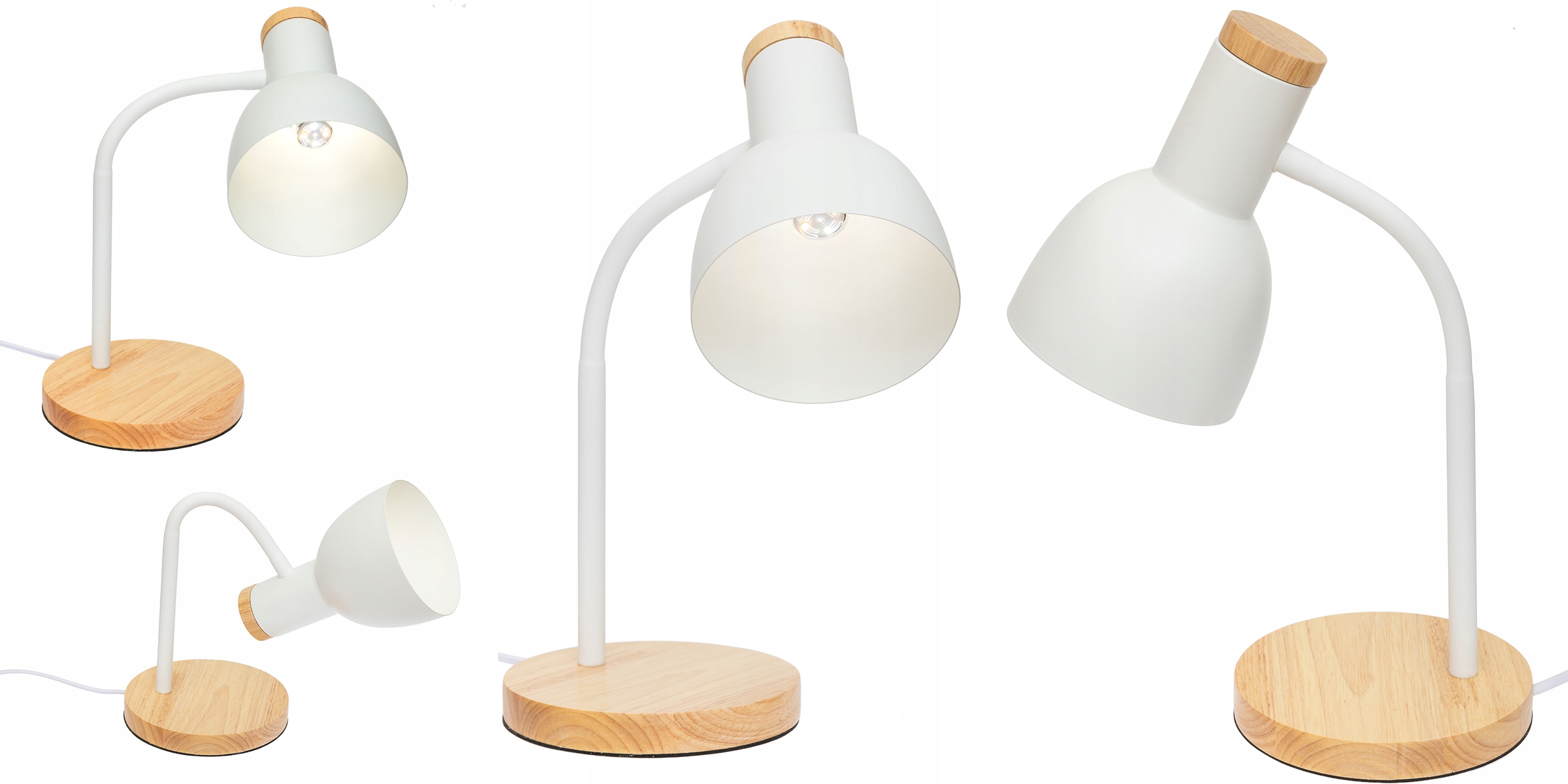 LAMPKA BIURKOWA NOCNA NA BIURKO LED SZKOLNA DLA DZIECI DO SYPIALNI 46 CM Kolor biały czarny