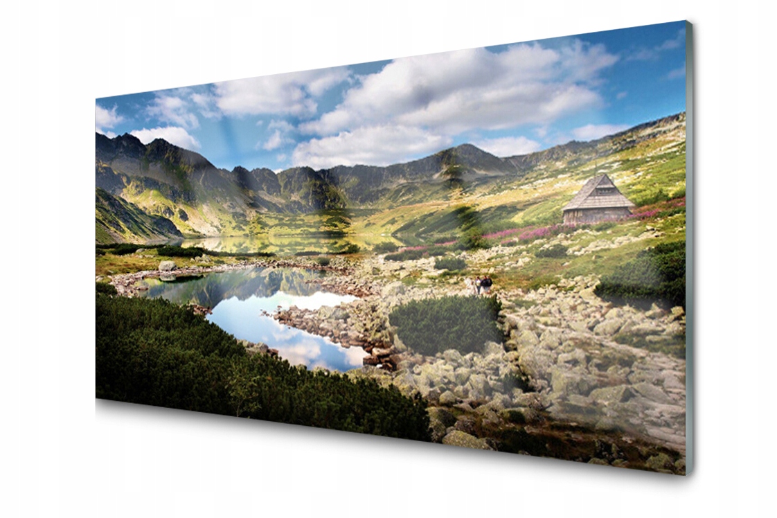 

Panel szklany Płytka Góra Jezioro 120x60 + Klej