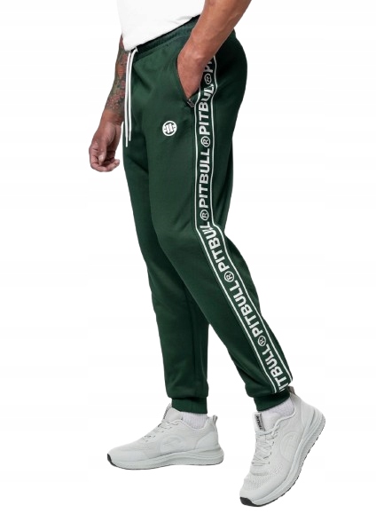 Pit Bull Dresové kalhoty Tape Logo Bottle Green M