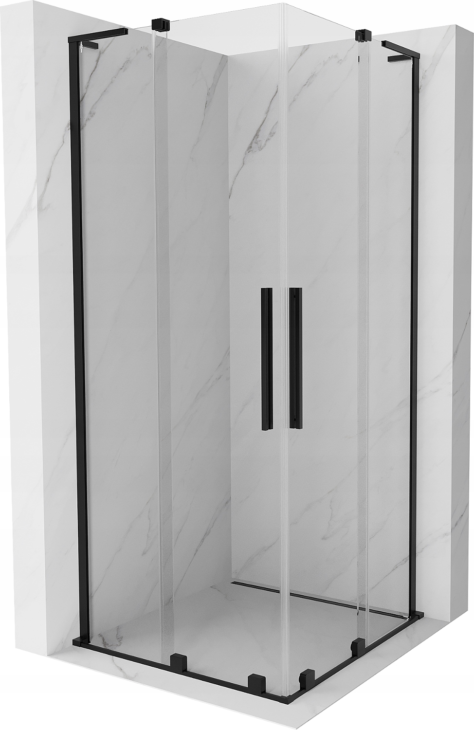 Mexen Velar L Duo Kabina Prysznicowa Rozsuwana 80X80 Transparent Czarna