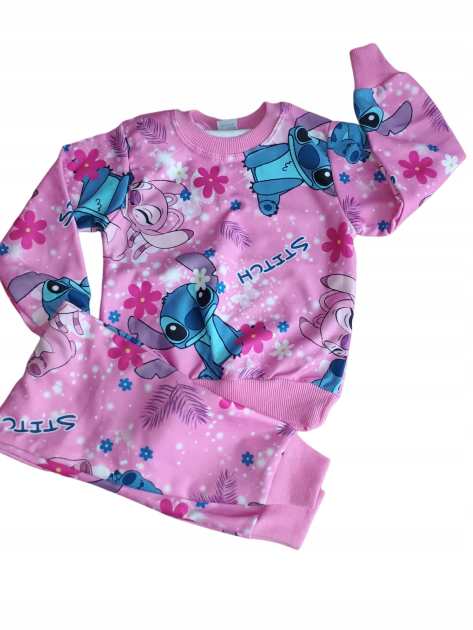 Komplet bawełniany STITCH różowy r.98