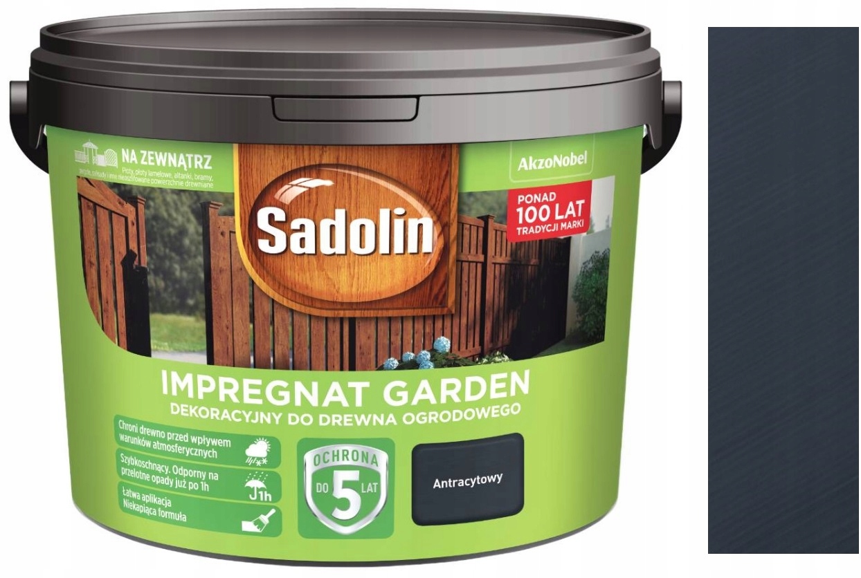 Sadolin Impregnat Dekoracyjny Garden Antracyt 9L