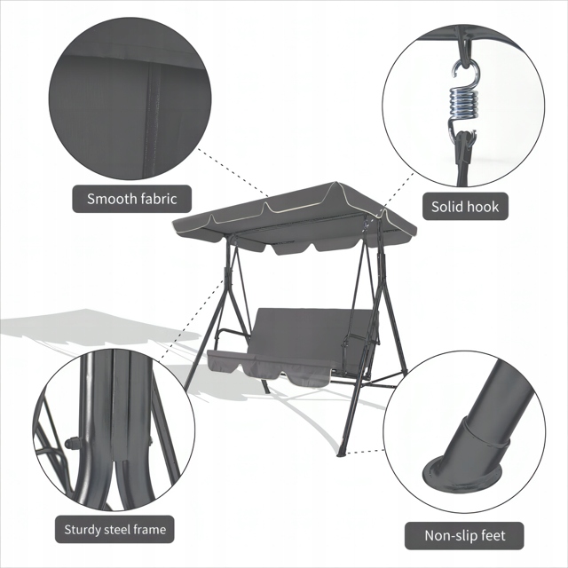 Huśtawka ogrodowa wolnostojąca 3 osobowa jakość top nowoczesna mocna taras Producent inna