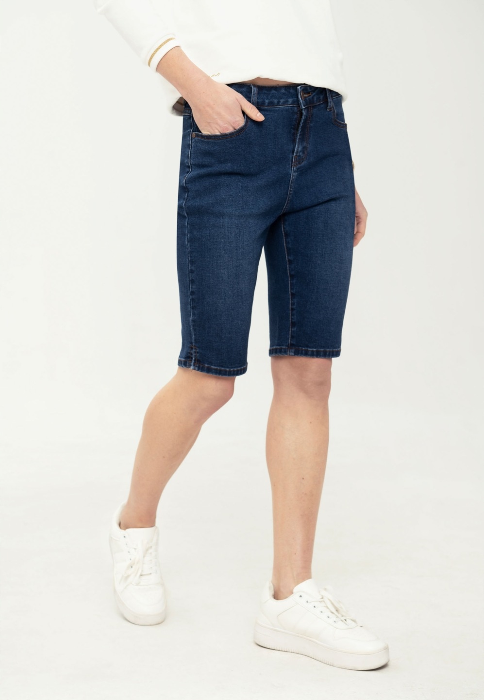 Dámské Džínové Šortky Slim Fit Tmavě Modré Volcano D-neda XXL