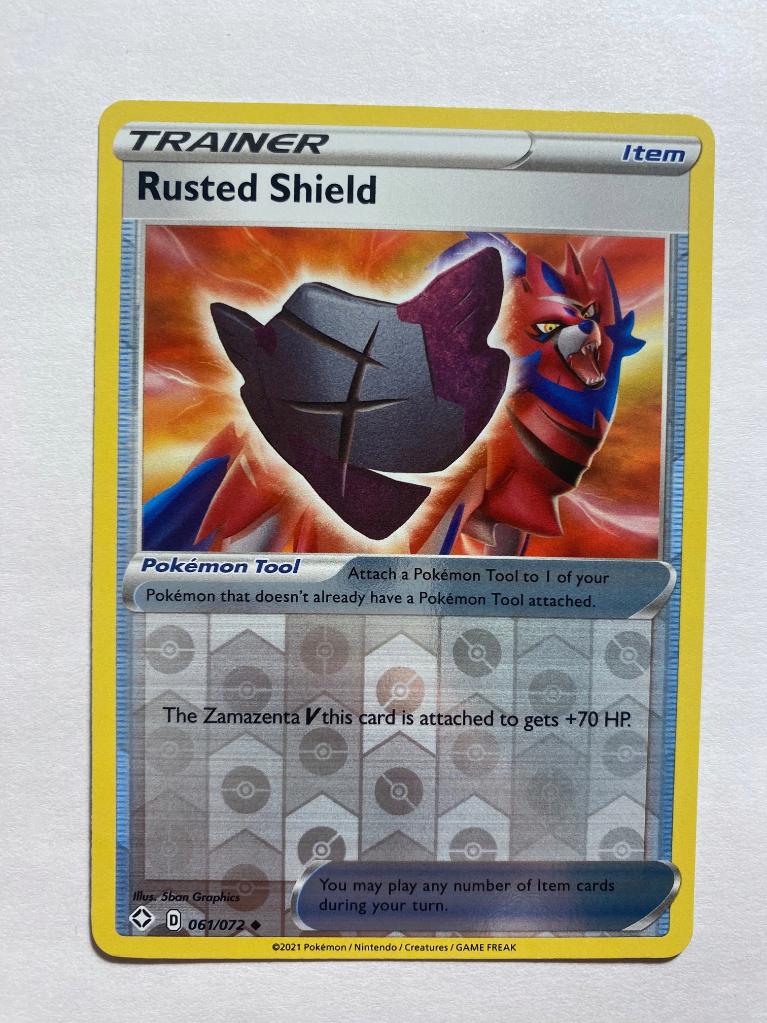 Pokemon Shining Fates reverse 061/072 Rusted Shield
