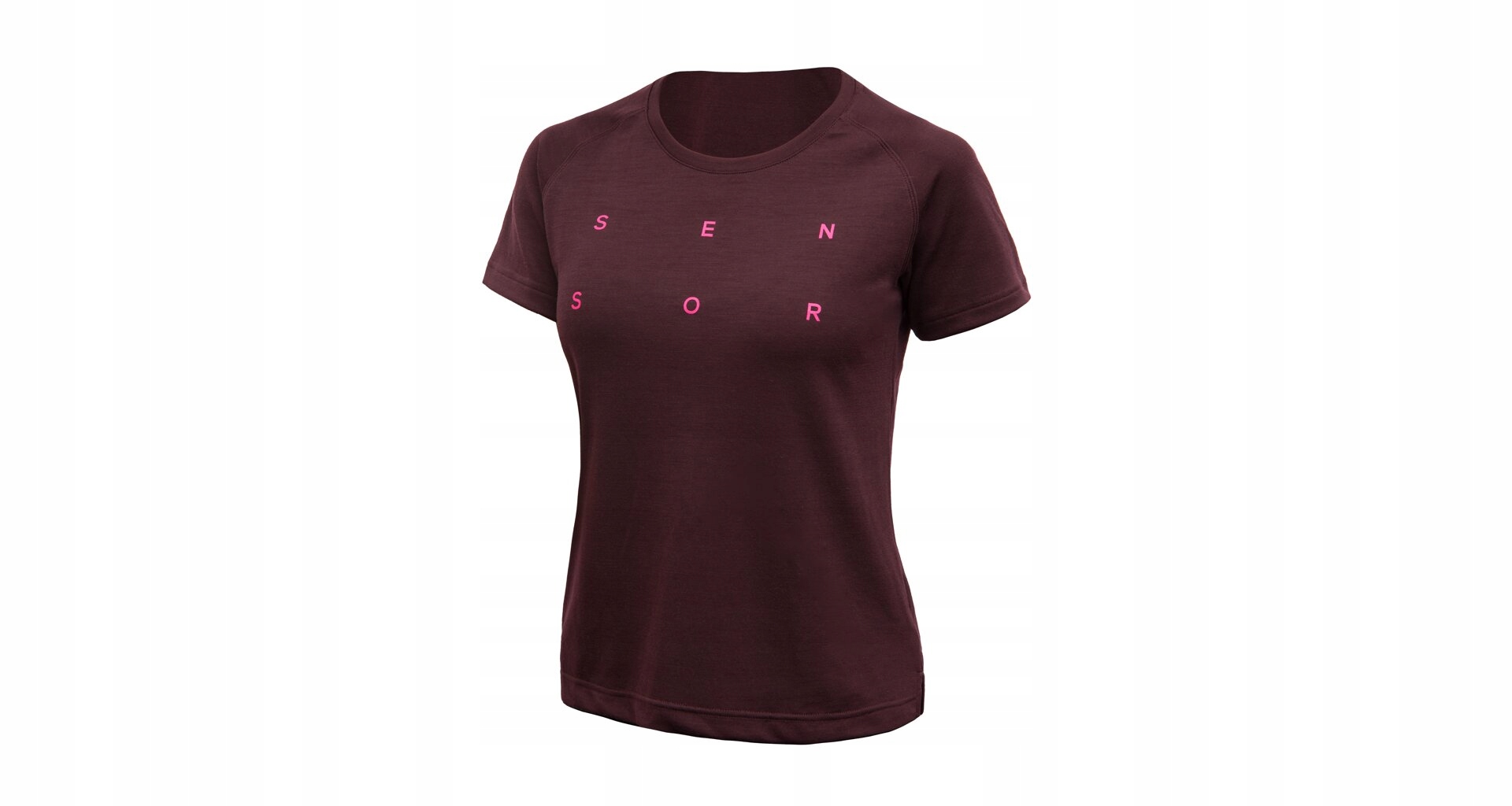 Sensor Merino Blend Typo Dámské Triko Kr.rukáv Port Red Velikost L