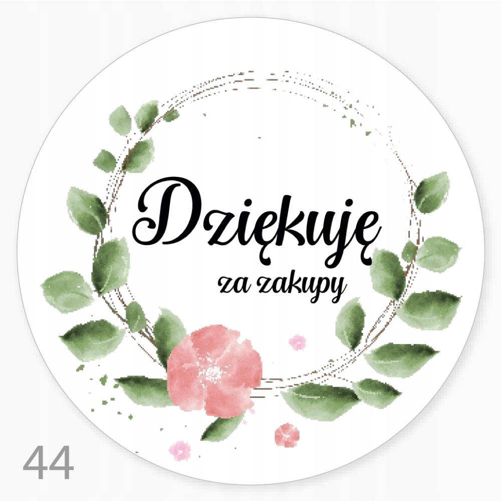 

Etykieta, naklejka Dziękuję Za Zakupy 55mm 48szt