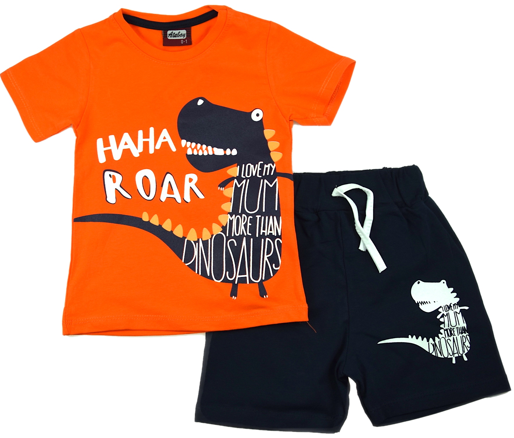 

Komplet T-shirt Spodenki Dino Ha Pomarańcz 80/86