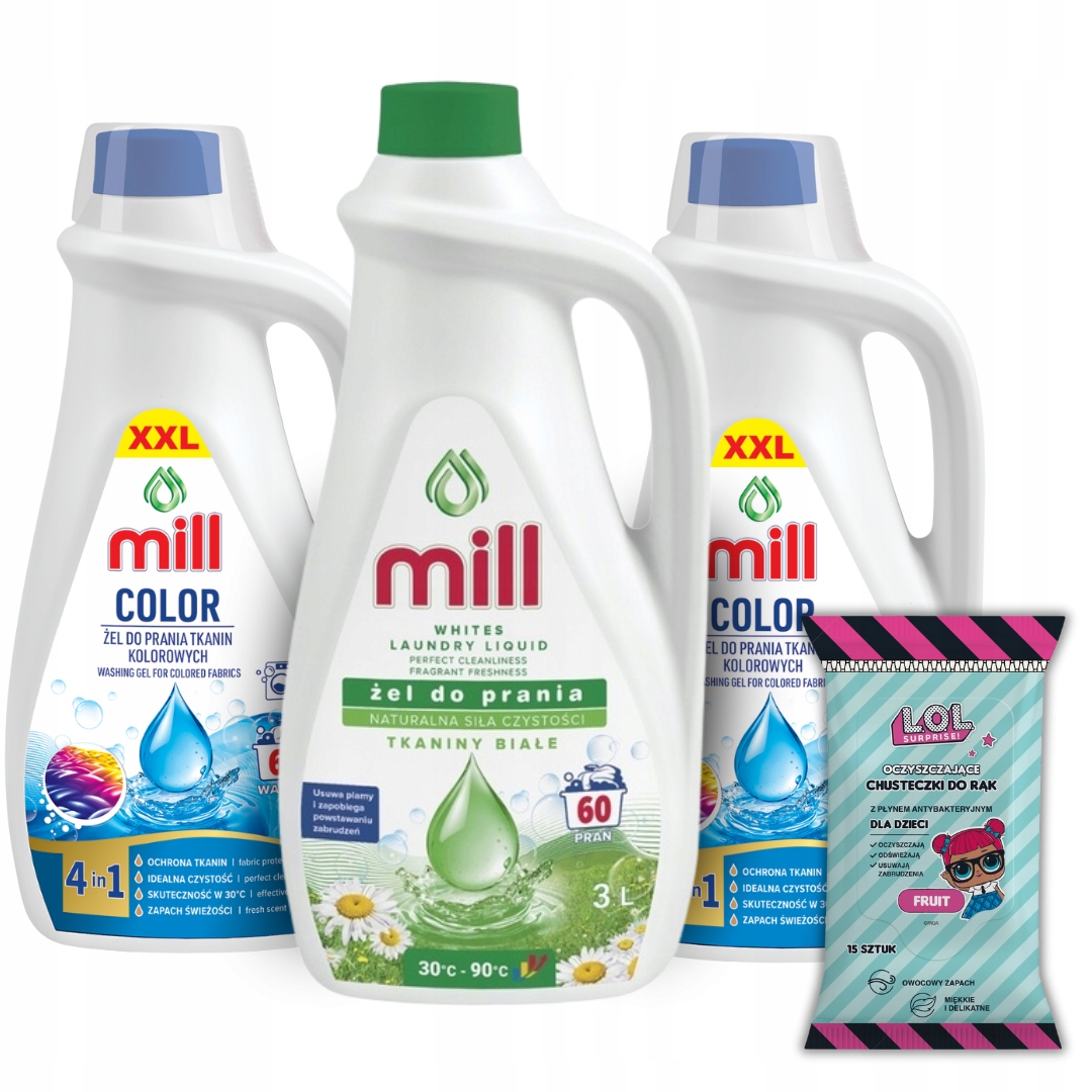 Levně Mill Professional Univerzální prací Gel Color Mix 9l 180 praní Dárek