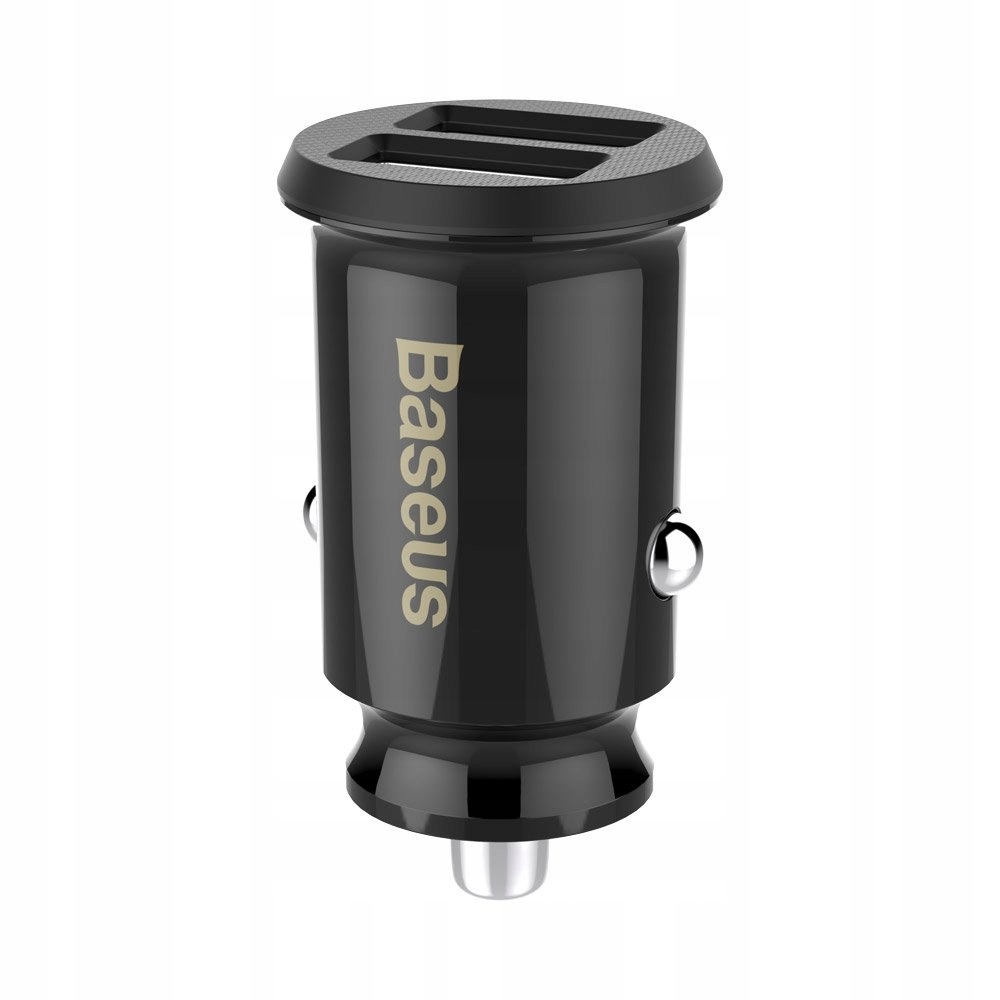 Mini ładowarka samochodowa do telefonu 2x Usb Grain Car Charger czarny
